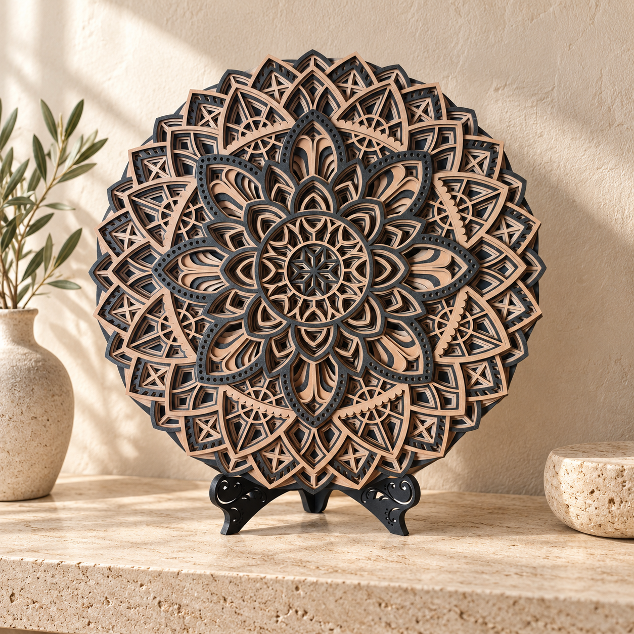 Najma β 37 cm Multilayer Mandala Art with Stand